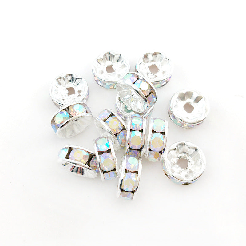 Venta al por mayor, 100 unidades/paquete, 8MM, accesorios de bricolaje, cuentas de aleación de anillo de perforación